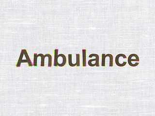 Image showing Medicine concept: Ambulance on fabric texture background