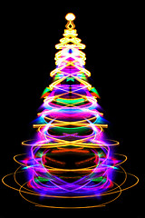 Image showing christmas lights as xmas tree