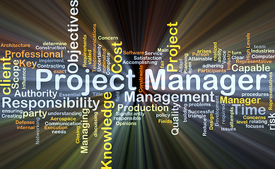 Image showing Project manager background concept glowing