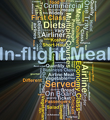 Image showing In-flight meal background concept glowing