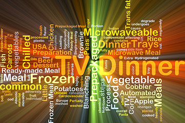 Image showing TV dinner background concept glowing