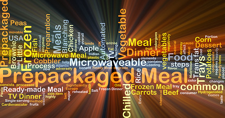 Image showing Prepackaged meal background concept glowing