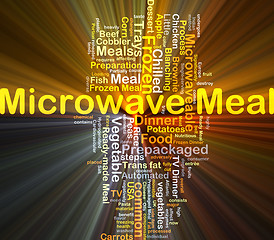 Image showing Microwave meal background concept glowing