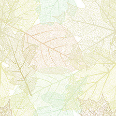 Image showing Detailed leaves seamless background. EPS 10