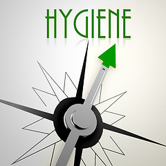 Image showing Hygiene on green compass