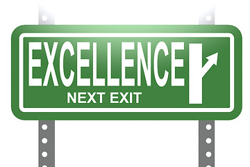 Image showing Excellence green sign board isolated