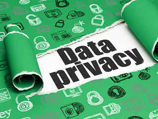 Image showing Privacy concept: black text Data Privacy under the piece of  torn paper