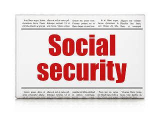 Image showing Protection concept: newspaper headline Social Security