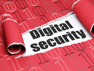Image showing Security concept: black text Digital Security under the piece of  torn paper