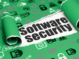 Image showing Safety concept: black text Software Security under the piece of  torn paper