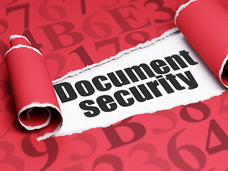 Image showing Protection concept: black text Document Security under the piece of  torn paper