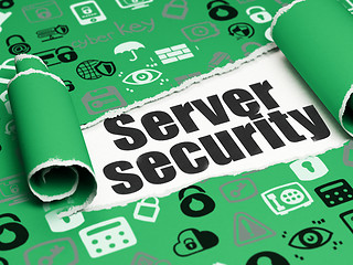 Image showing Security concept: black text Server Security under the piece of  torn paper