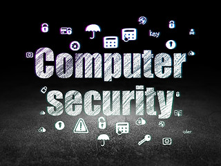 Image showing Safety concept: Computer Security in grunge dark room