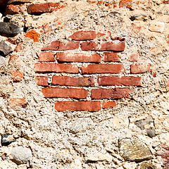 Image showing italy  and cracked  step   brick in    old wall texture material
