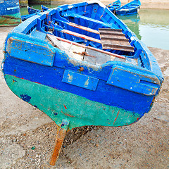 Image showing   boat and sea in africa morocco old castle brown brick  sky