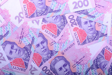 Image showing european money, ukrainian hryvnia close up