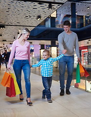 Image showing young family with shopping bags