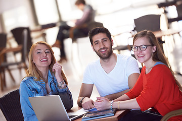 Image showing students group standing together as team