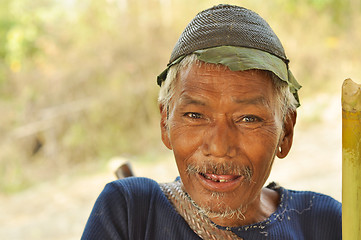 Image showing Old man smiling in Nagaland, India