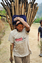 Image showing Woman working hard in Nagaland, India