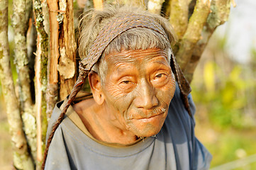 Image showing Old man in Nagaland, India