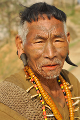 Image showing Traditiona lcostume of man in Nagaland, India