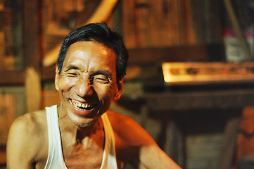 Image showing Laughing man in Nagaland, India