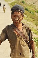 Image showing Old man in Nagaland, India