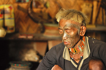 Image showing Old man in Nagaland, India