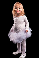 Image showing Pretty little girl in white dress