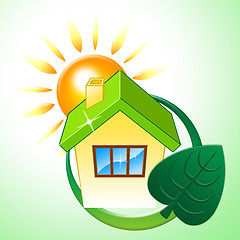 Image showing House Eco Means Earth Friendly And Building