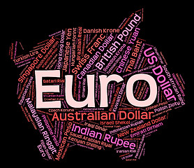 Image showing Euro Currency Represents Exchange Rate And Banknote