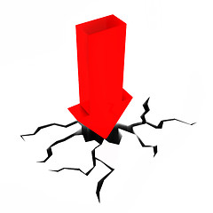 Image showing Arrow Crashing Indicates Tight Spot And Decrease