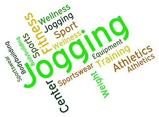 Image showing Jogging Word Shows Exercise Workout And Health