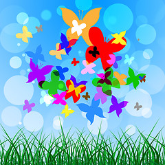 Image showing Background Butterflies Represents Summer Time And Creature