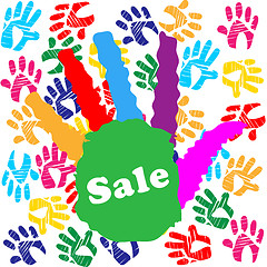 Image showing Kids Sale Shows Merchandise Multicolored And Promo