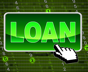 Image showing Loan Button Represents World Wide Web And Net