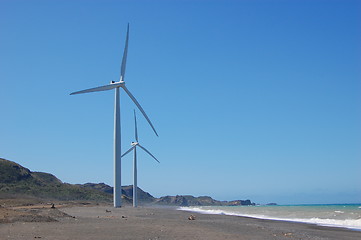 Image showing Two wind turbines