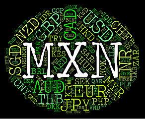 Image showing Mxn Currency Means Forex Trading And Banknote