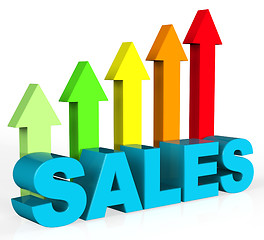 Image showing Increase Sales Shows Success Trading And Improvement