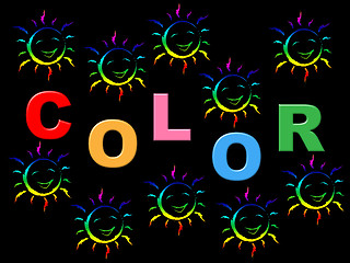 Image showing Colorful Joy Indicates Positive Joyful And Multicoloured