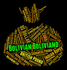 Image showing Bolivian Boliviano Indicates Worldwide Trading And Coin