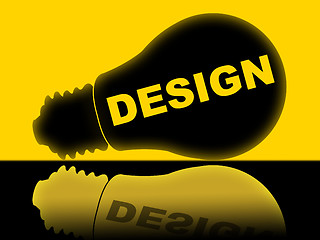 Image showing Design Lightbulb Means Designs Creativity And Conception