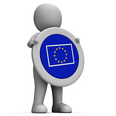 Image showing Euro Flag Means European Union And Advertisement