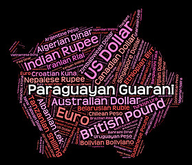 Image showing Paraguayan Guarani Shows Currency Exchange And Banknote