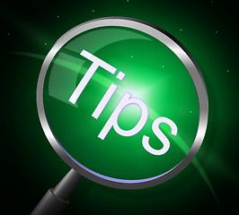 Image showing Tips Magnifier Indicates Magnify Help And Button