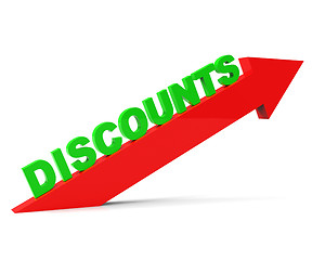 Image showing Increase Discount Indicates Cut Rate And Arrow