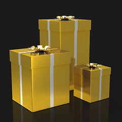 Image showing Giftboxes Celebration Means Package Fun And Present