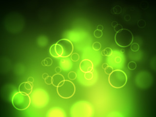 Image showing Green Glow Shows Bokeh Lights And Backdrop