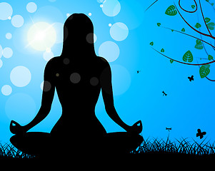 Image showing Yoga Pose Shows Meditate Calm And Harmony